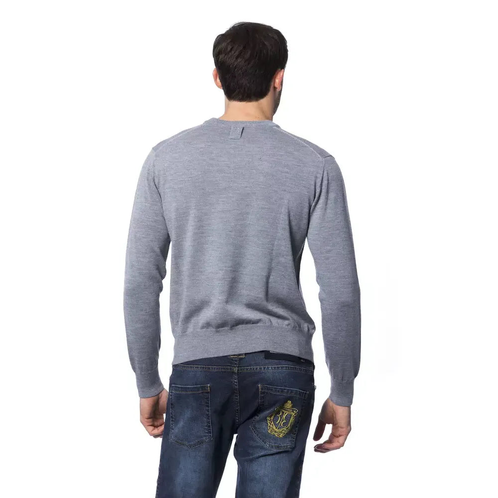 Billionaire Italian Couture Gray Merino Wool Men Sweater Billionaire Italian Couture