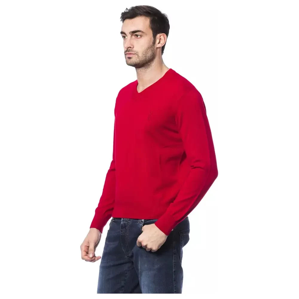 Embroidered Merino Wool Crew Neck Sweater