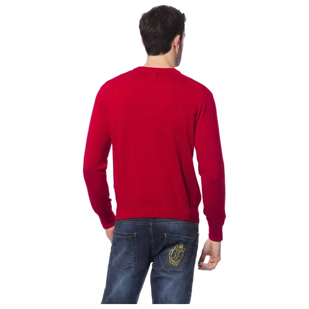 Embroidered Merino Wool Crew Neck Sweater