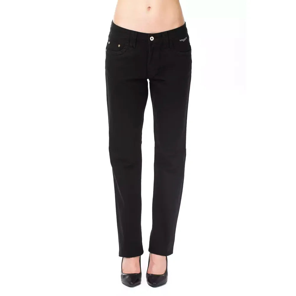 Ungaro Fever Black Cotton Women's Pants
