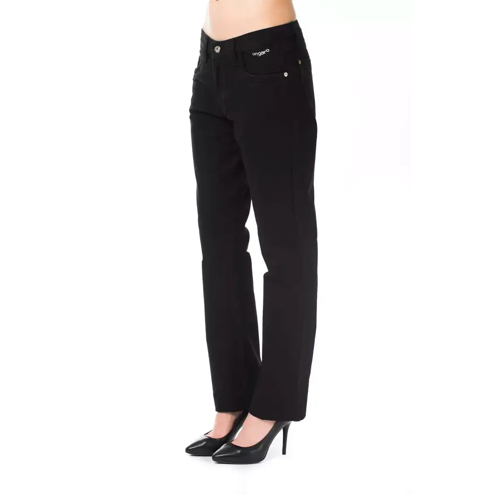 Ungaro Fever Black Cotton Women's Pants
