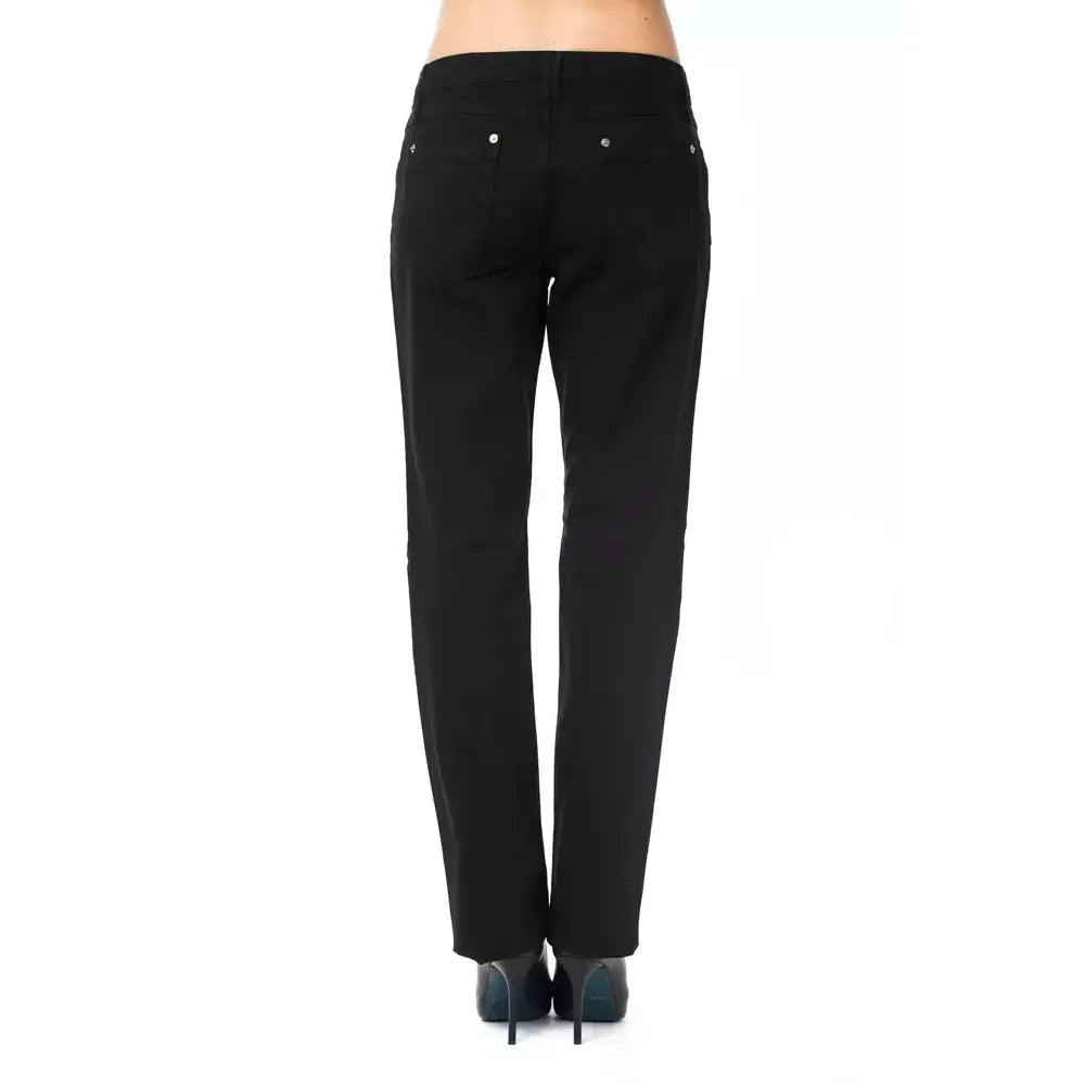 Ungaro Fever Black Cotton Women's Pants