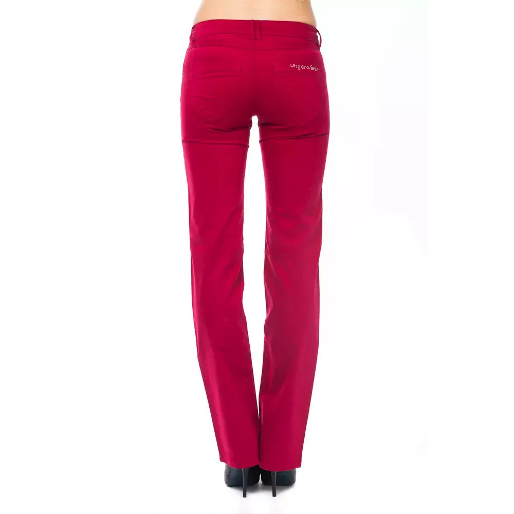 Ungaro Fever Red Cotton Women's Pants