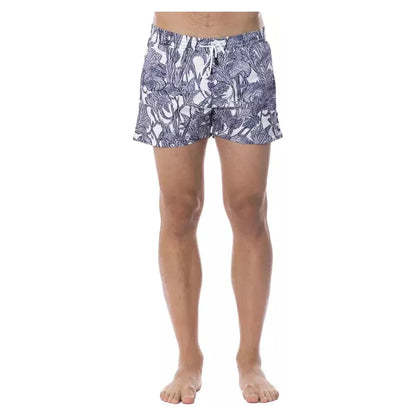 Roberto Cavalli Sport Light Blue Polyester Men Swimwear