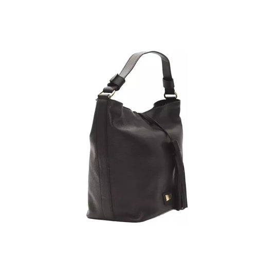 Pompei Donatella Elegant Leather Shoulder Bag in Timeless Black Pompei Donatella