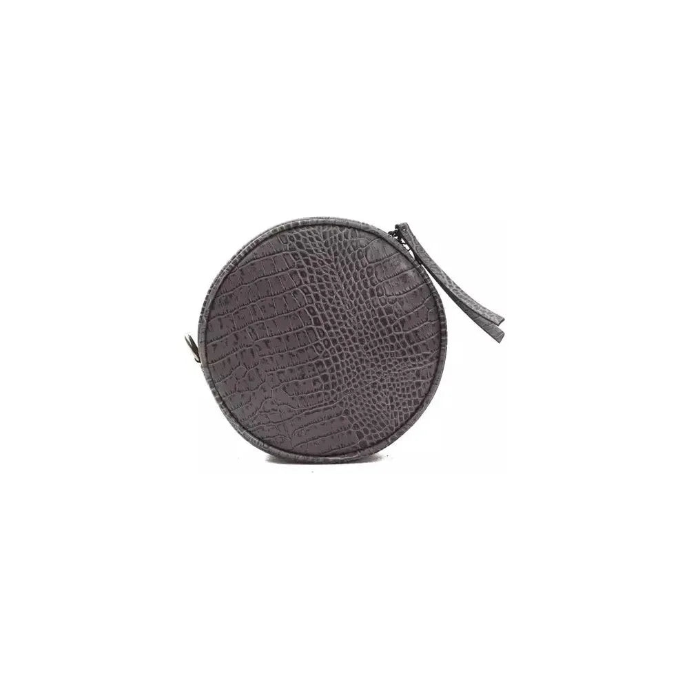 Pompei Donatella Gray Leather Women Crossbody Bag
