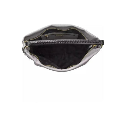 Pompei Donatella Gray Leather Women Shoulder Bag