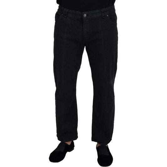 John Galliano Black Cotton Back Buckle Casual Denim Jeans John Galliano