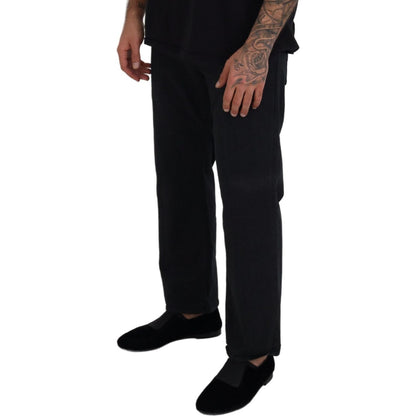 John Galliano Black Cotton Back Buckle Casual Denim Jeans John Galliano