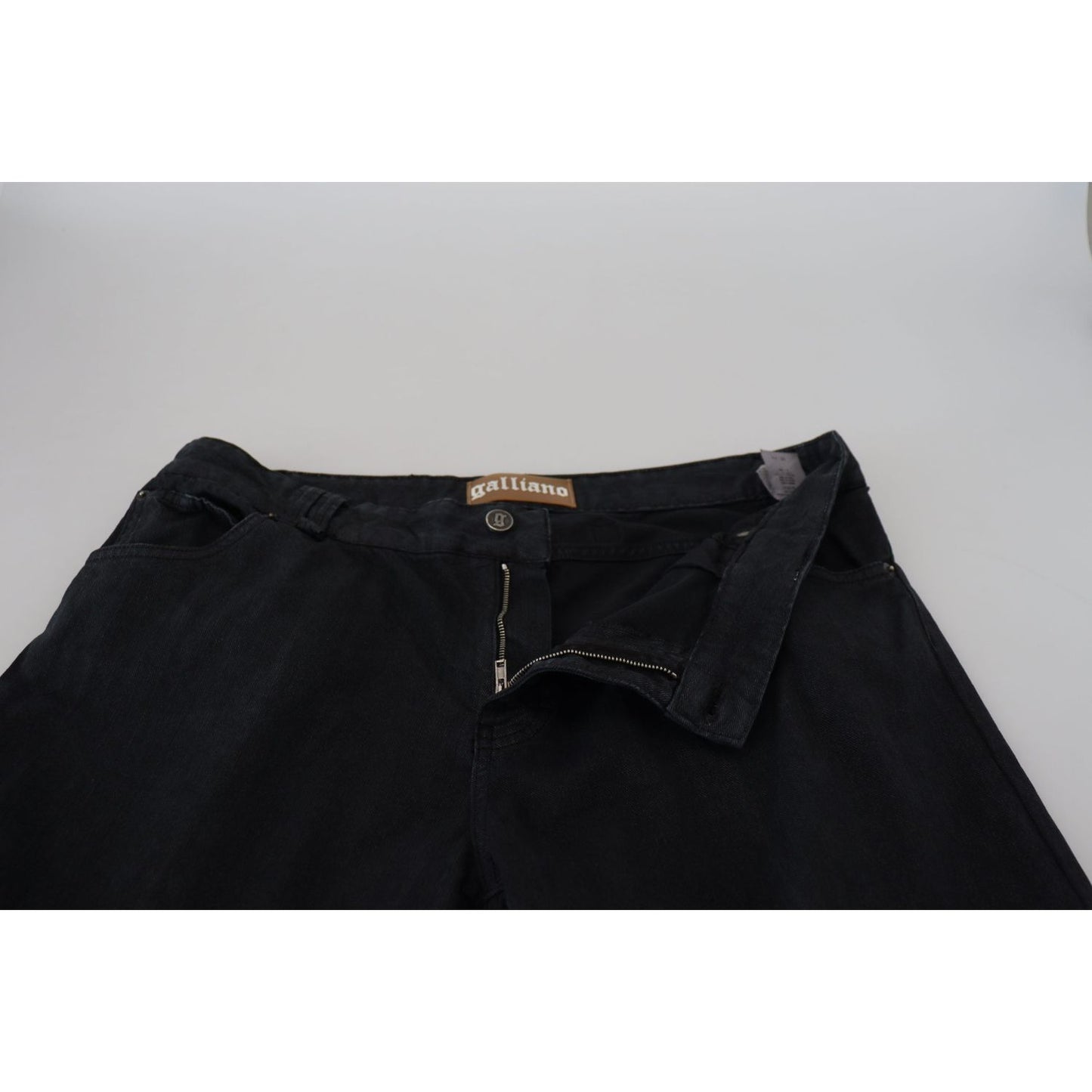 John Galliano Black Cotton Back Buckle Casual Denim Jeans John Galliano