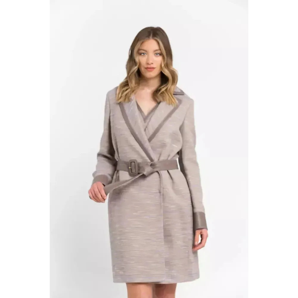 Trussardi Beige Cotton Women Coat 1728,67345744032,Beige,Clothing,Coats - Jackets & Coats - Clothing,IT38 | XS,Jackets & Coats - Clothing,Jackets & Coats - Women - Clothing,New with tags,Trussardi,Women,Women - Clothing
