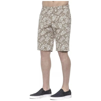 PT Torino Beige Cotton Men Bermuda Shorts Shorts