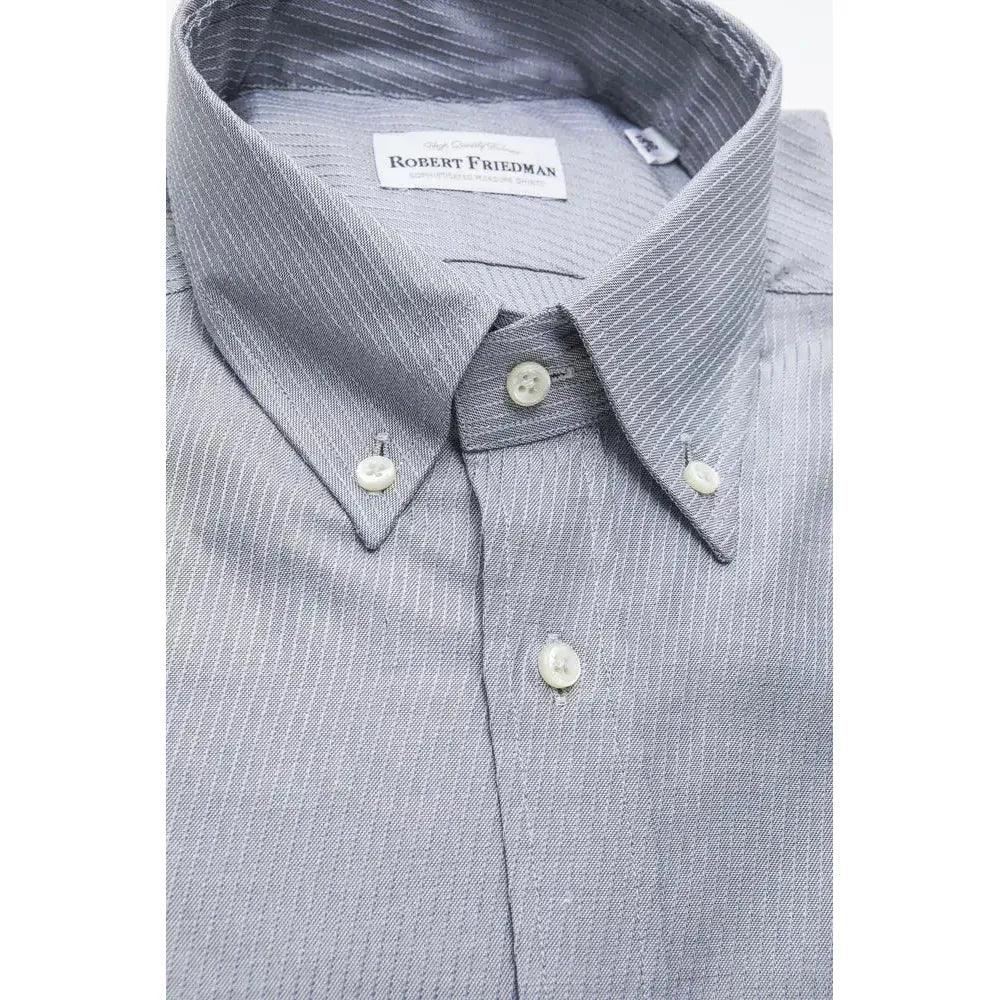 Robert Friedman Beige Cotton Men Shirt