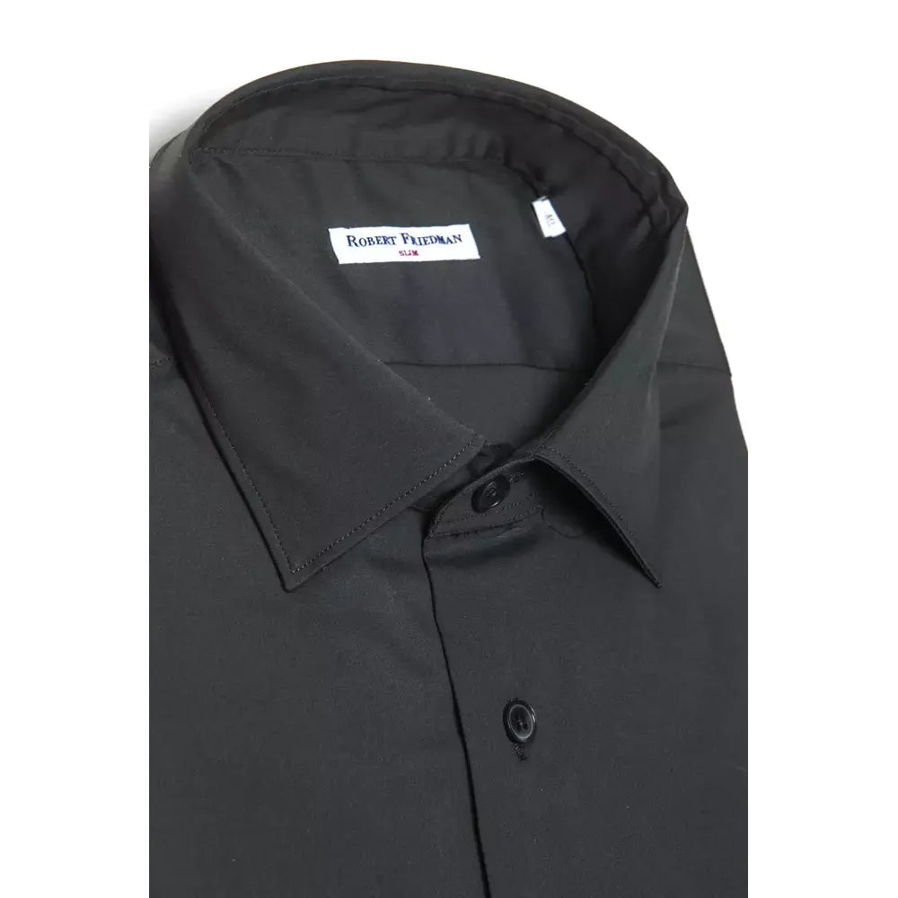 Robert Friedman Grey Cotton Men Shirt