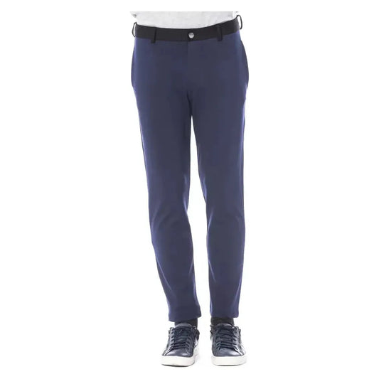 Verri Blue Viscose Men Pant Verri