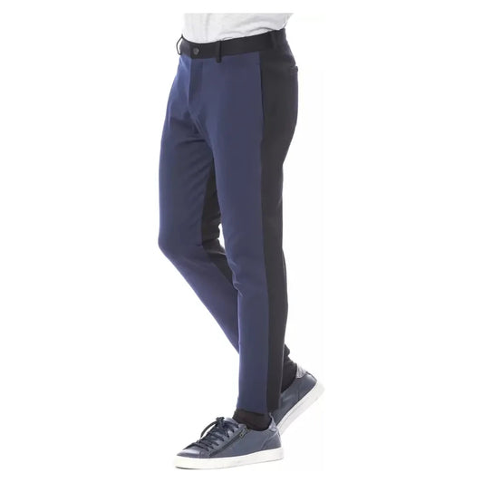 Verri Elegant Slim Fit Blue Trousers Jeans & Pants Verri