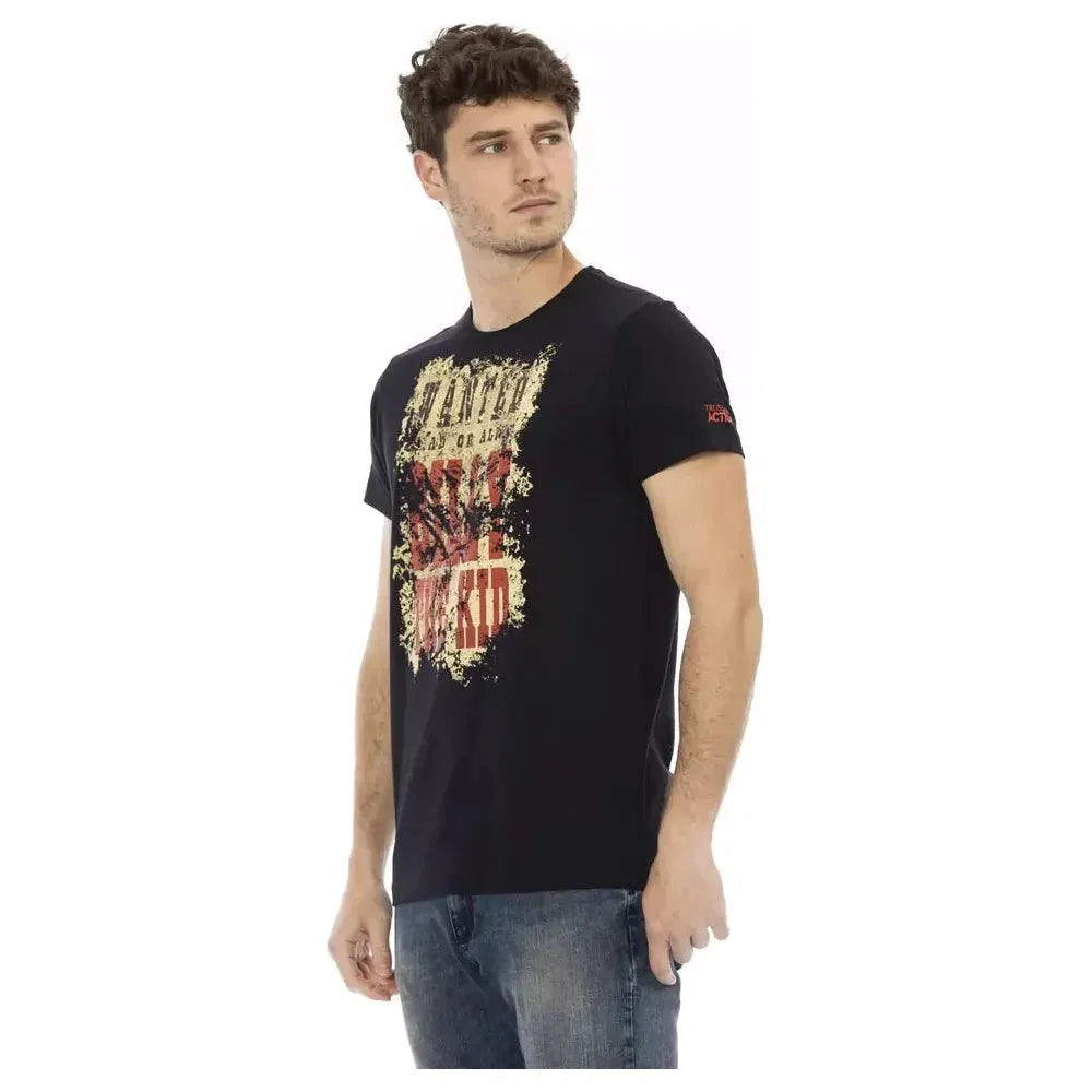 Trussardi Action Black Cotton Men T-Shirt