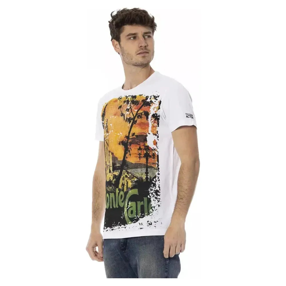 Trussardi Action White Cotton Men T-Shirt