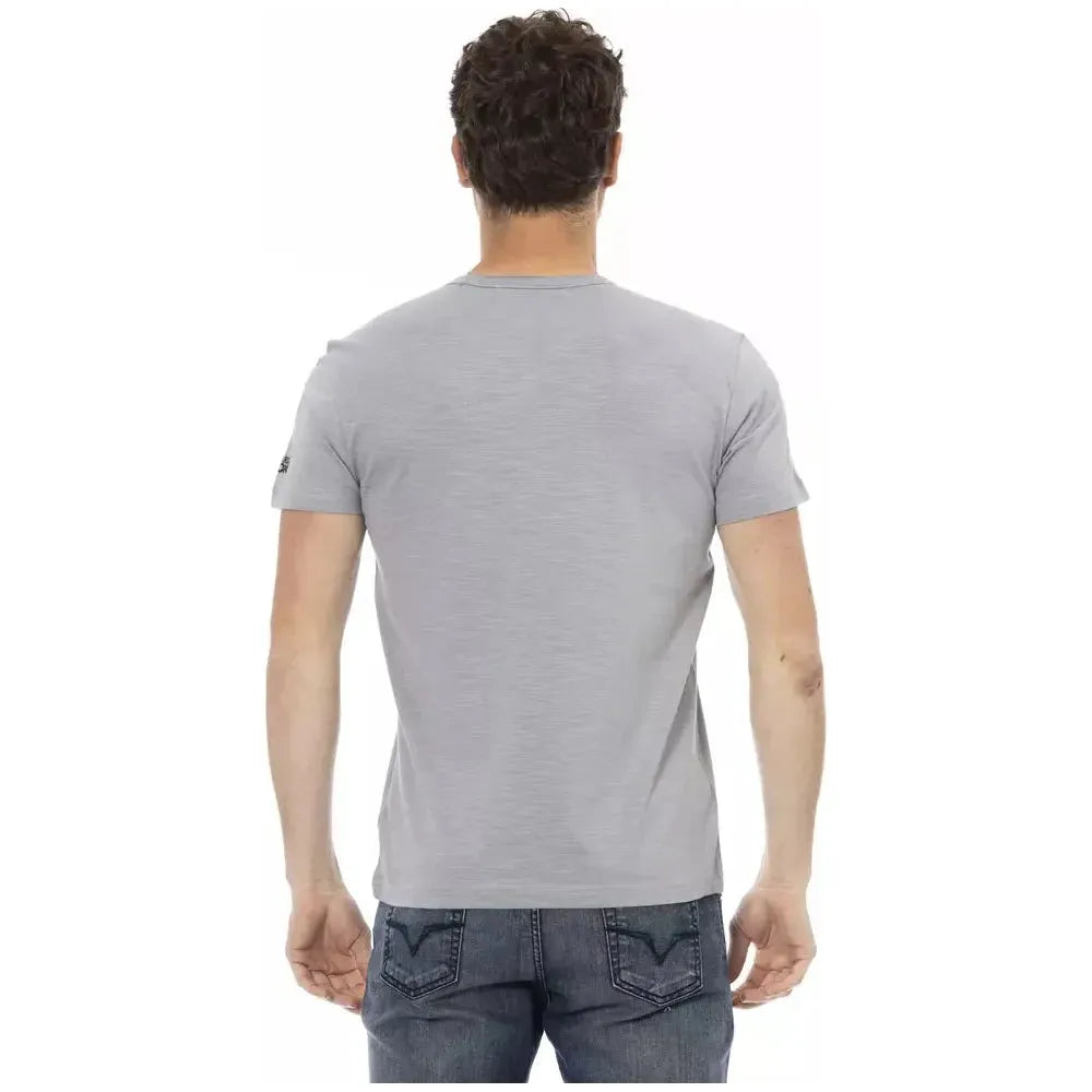 Trussardi Action Gray Cotton Men T-Shirt