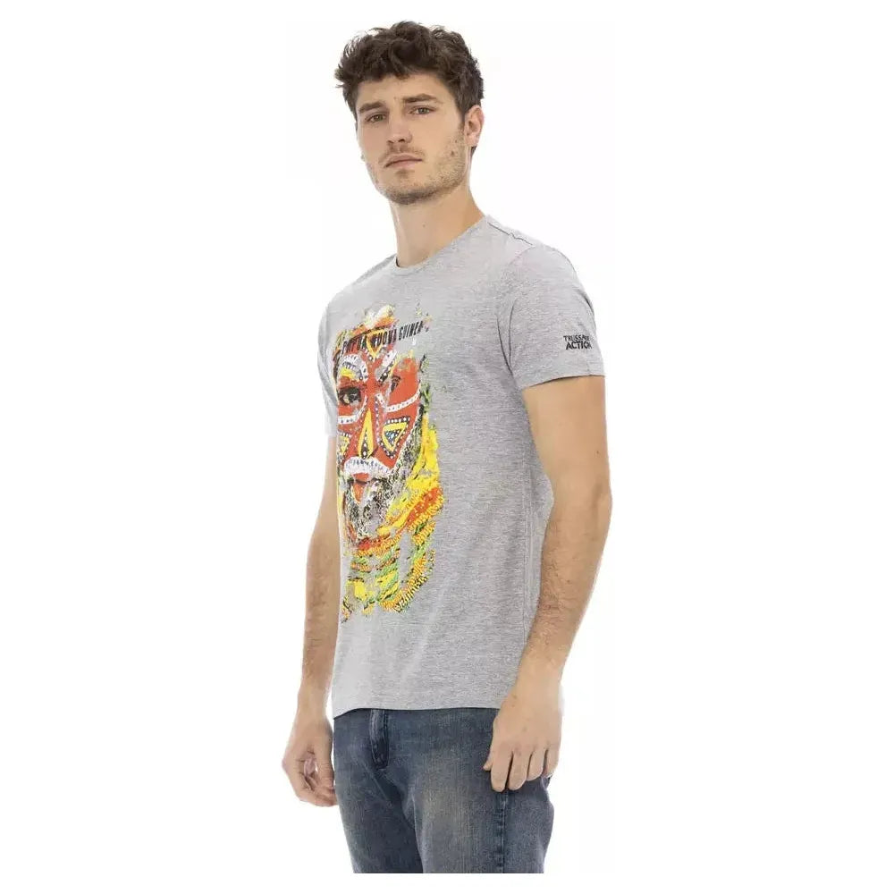 Trussardi Action Gray Cotton Men T-Shirt