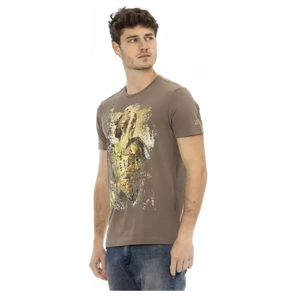 Trussardi Action Brown Cotton Men T-Shirt