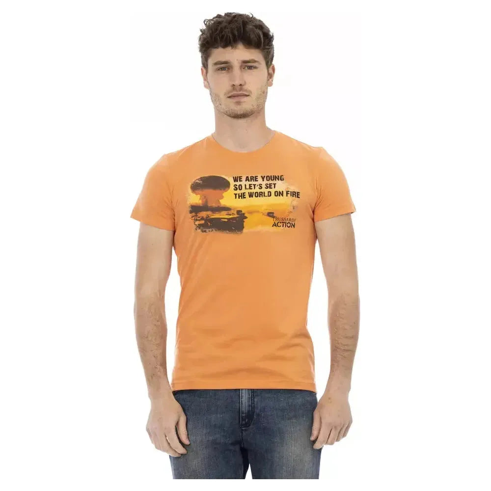 Trussardi Action Orange Cotton Men T-Shirt