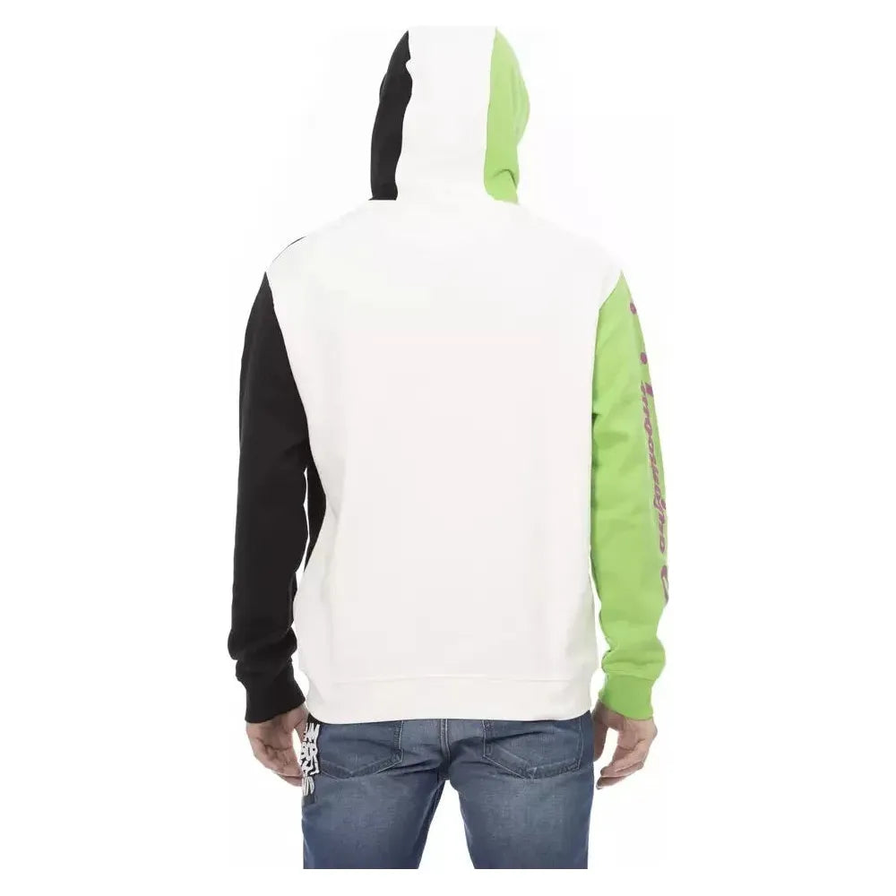 Automobili Lamborghini White Cotton Men Sweater with Hood Automobili Lamborghini