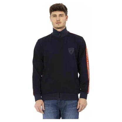 Automobili Lamborghini Blue Polyester Men Sweatshirt Automobili Lamborghini