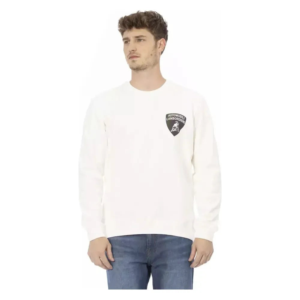 Automobili Lamborghini White Cotton Men's Sweater Automobili Lamborghini