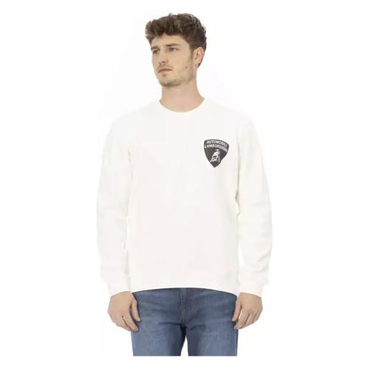 Automobili Lamborghini White Cotton Men's Sweater Automobili Lamborghini