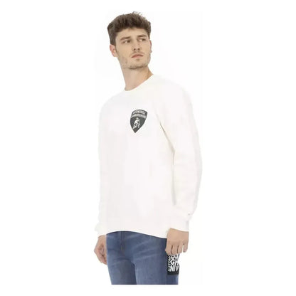 Automobili Lamborghini White Cotton Men's Sweater Automobili Lamborghini