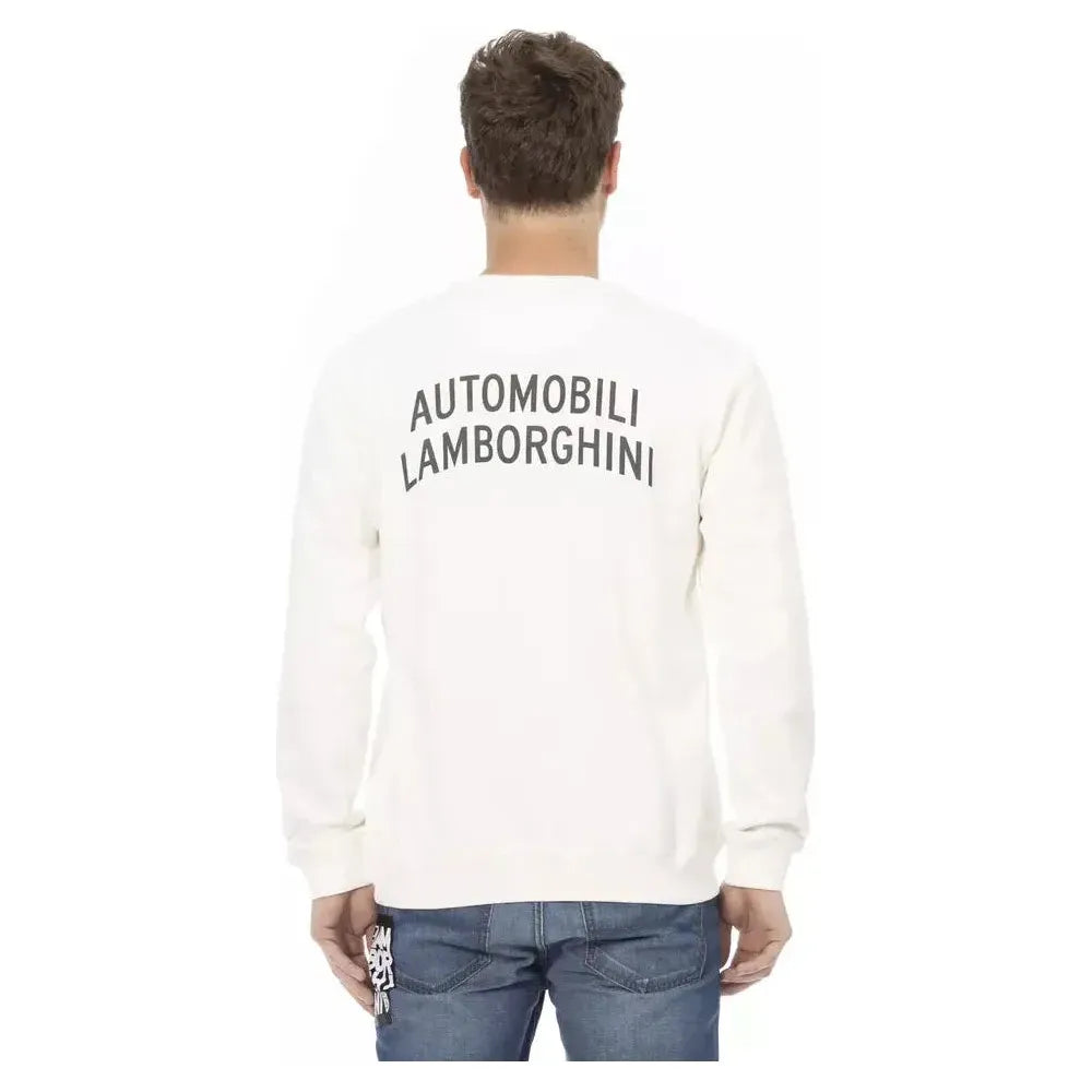 Automobili Lamborghini White Cotton Men's Sweater Automobili Lamborghini