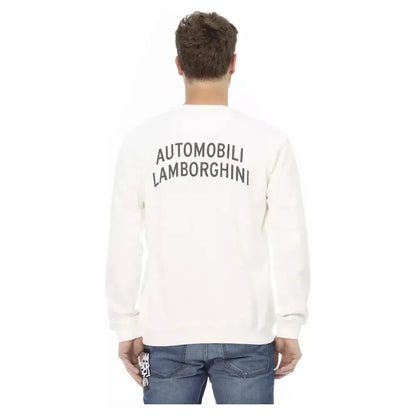 Automobili Lamborghini White Cotton Men's Sweater Automobili Lamborghini