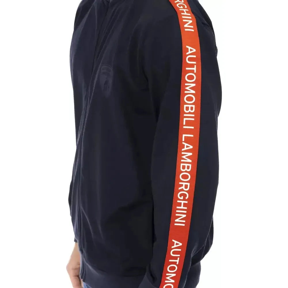 Automobili Lamborghini Blue Polyester Men Sweatshirt Automobili Lamborghini