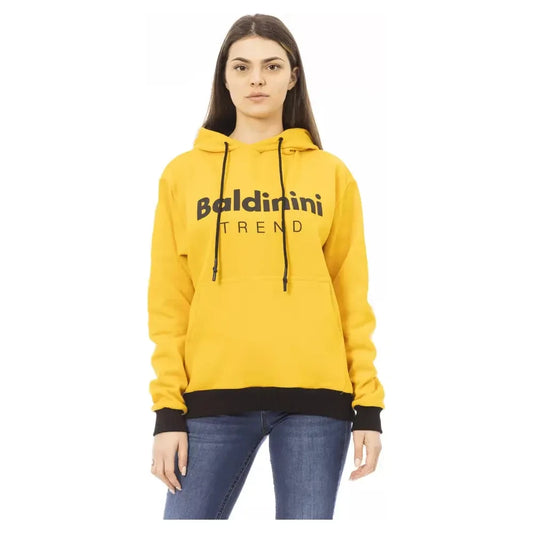 Baldinini Trend Yellow Cotton Women Hoodie Baldinini Trend