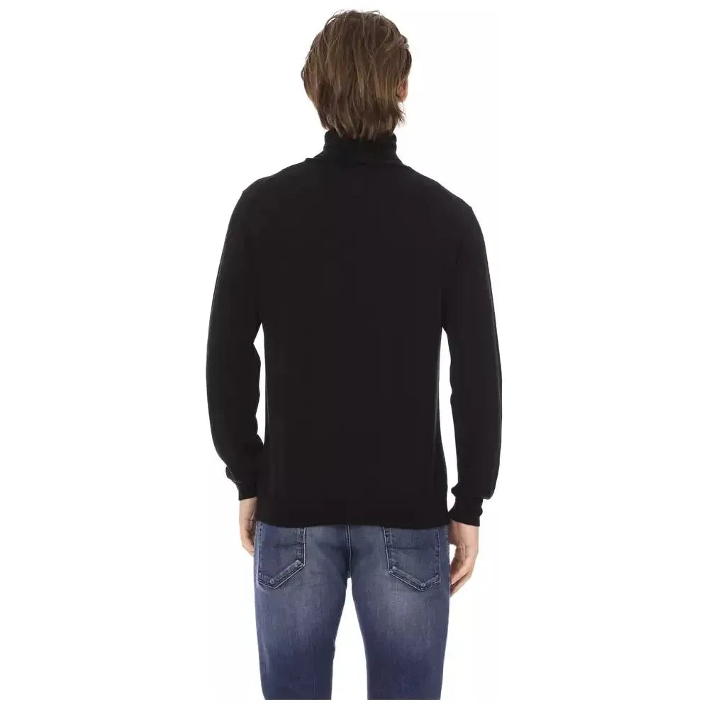 Baldinini Trend Black Fabric Men Sweater Turtleneck Baldinini Trend