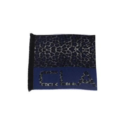 Cavalli Class Blue Wool Men Scarf Cavalli Class