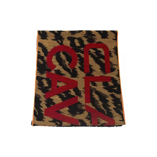 Cavalli Class Brown Wool Men Scarf Cavalli Class