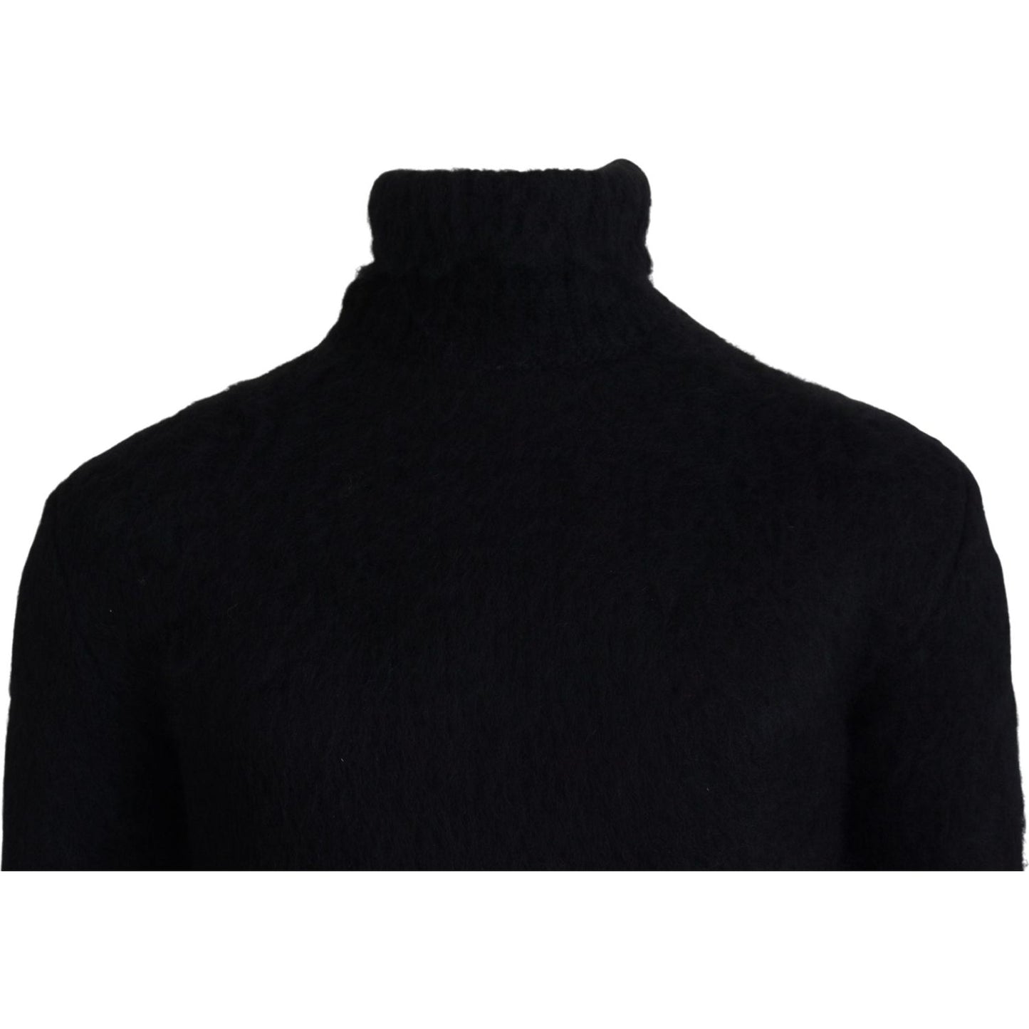 Dolce & Gabbana Black Gold Turtleneck Mohair Pullover Mens Sweater Dolce & Gabbana