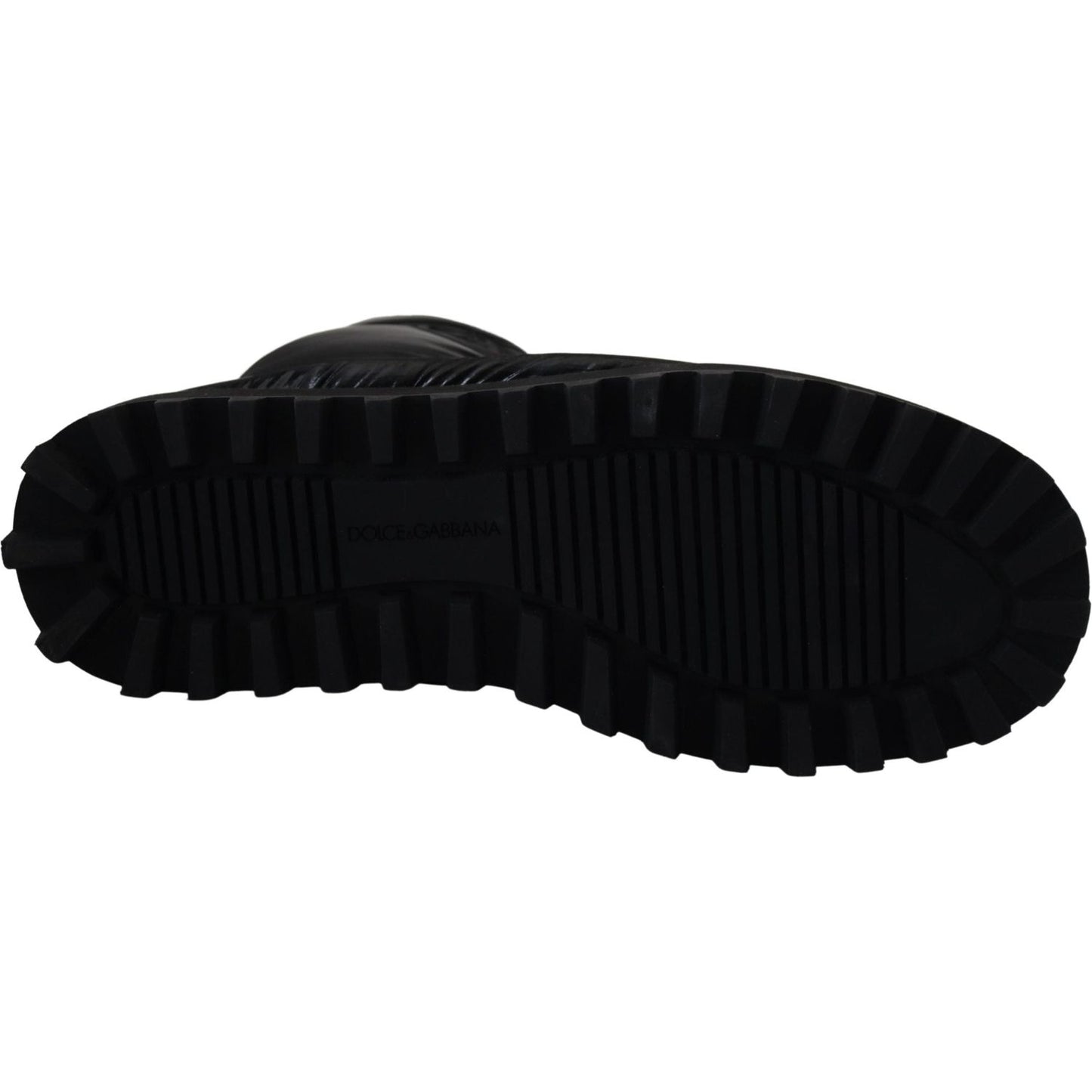 Dolce & Gabbana Black Boots Padded Mid Calf Winter Shoes Dolce & Gabbana