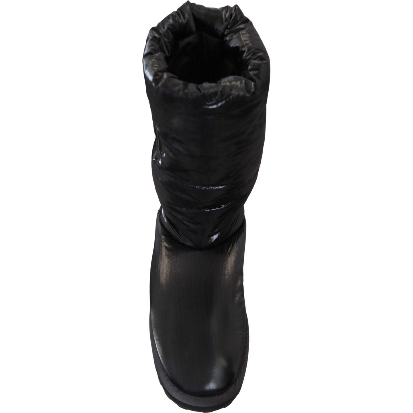 Dolce & Gabbana Black Boots Padded Mid Calf Winter Shoes Dolce & Gabbana