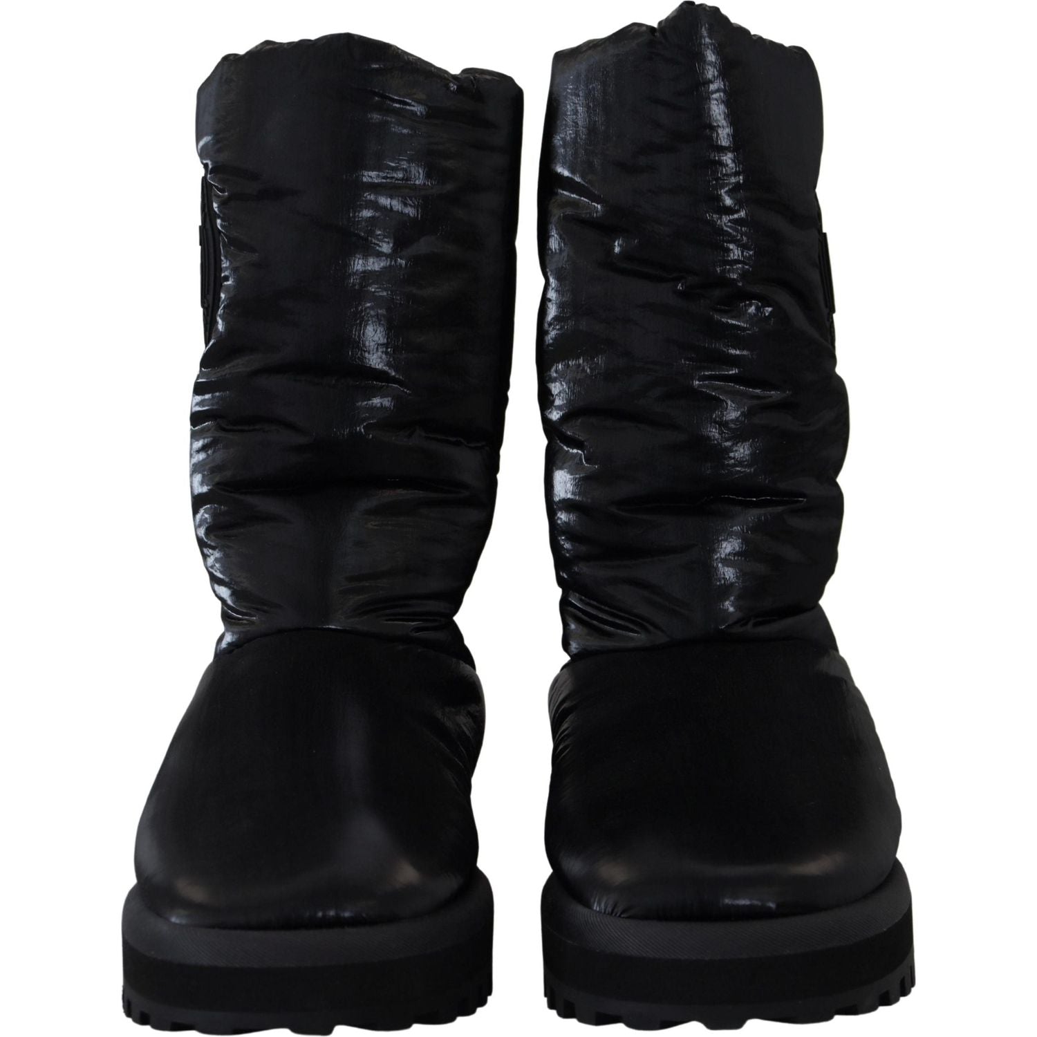 Dolce & Gabbana Black Boots Padded Mid Calf Winter Shoes