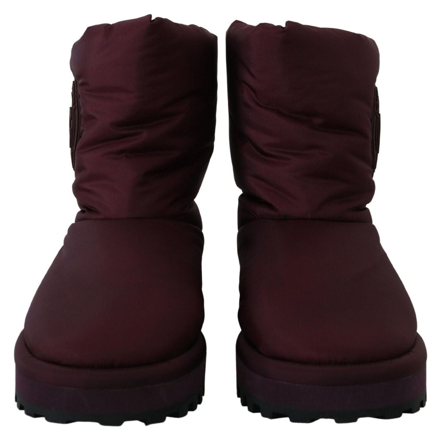 Dolce & Gabbana Bordeaux Nylon Boots Padded Mid Shoes Dolce & Gabbana