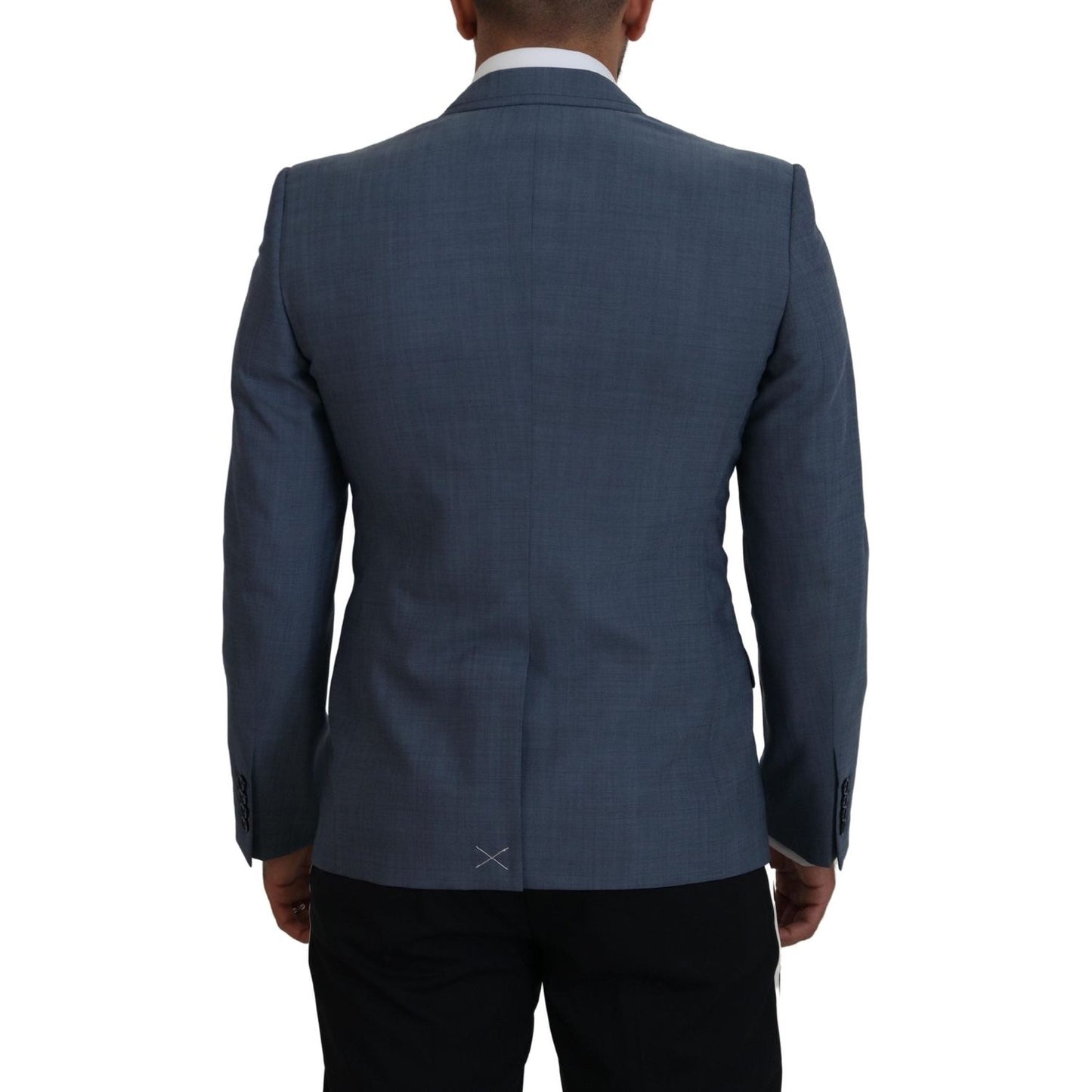 Dolce & Gabbana Blue Wool Stretch Slim Fit Jacket Blazer Dolce & Gabbana