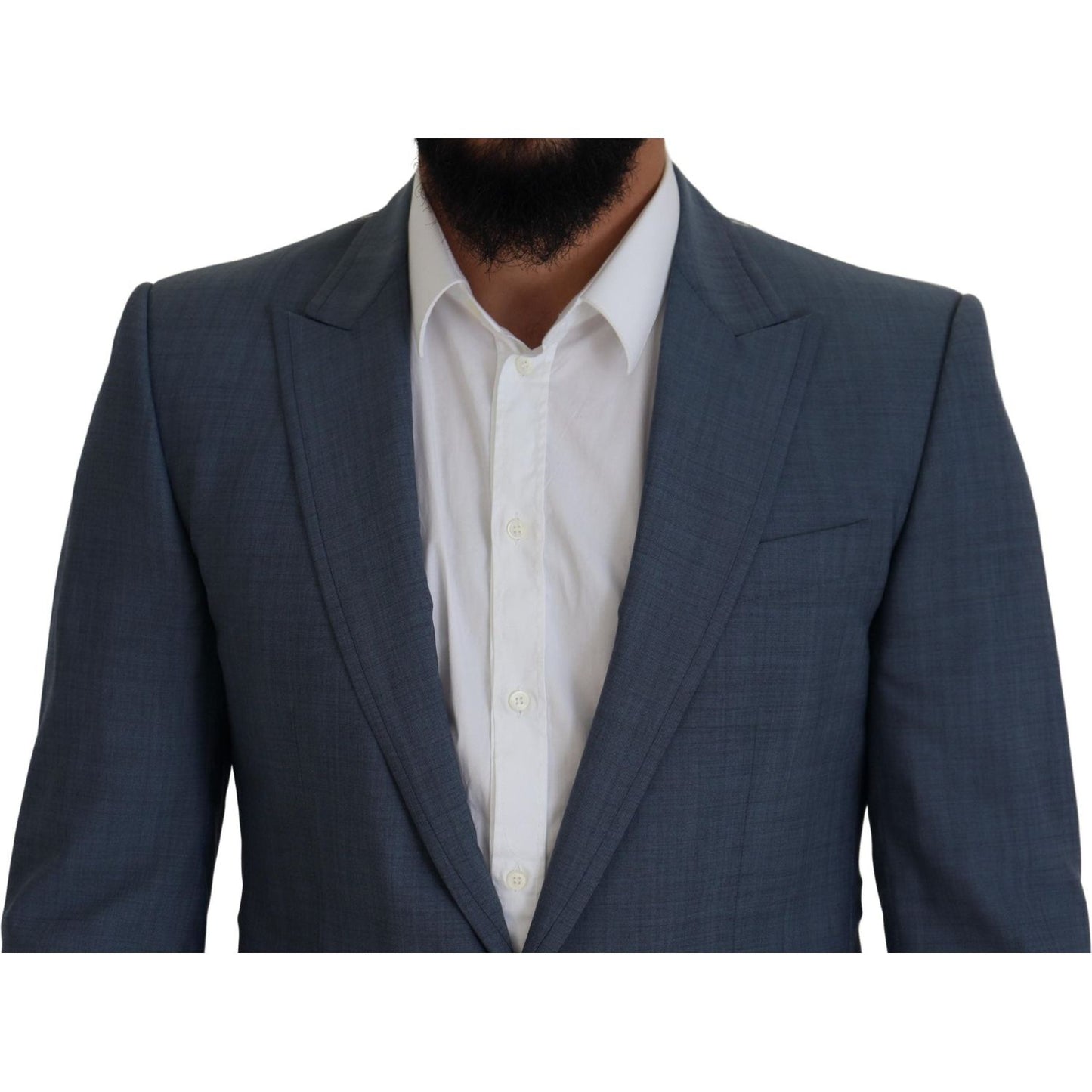 Dolce & Gabbana Blue Wool Stretch Slim Fit Jacket Blazer Dolce & Gabbana