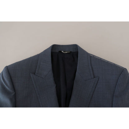 Dolce & Gabbana Blue Wool Stretch Slim Fit Jacket Blazer Dolce & Gabbana