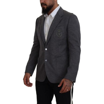 Dolce & Gabbana Gray Wool Stretch Slim Fit Jacket Blazer Dolce & Gabbana