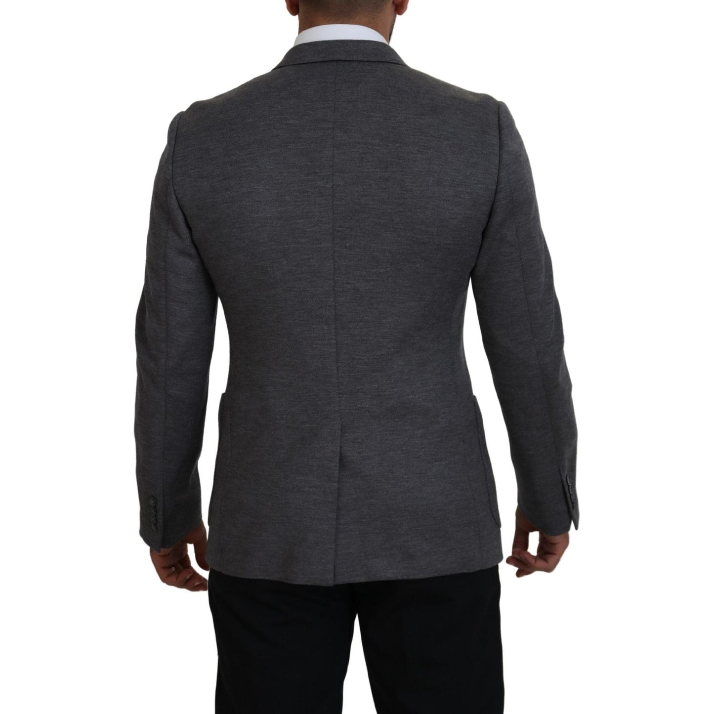 Dolce & Gabbana Gray Wool Stretch Slim Fit Jacket Blazer Dolce & Gabbana