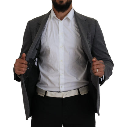 Dolce & Gabbana Gray Wool Stretch Slim Fit Jacket Blazer Dolce & Gabbana