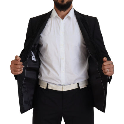 Dolce & Gabbana Black MARTINI Slim Fit Jacket Blazer Dolce & Gabbana